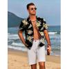 imageCOOFANDY Mens Hawaiian Shirts Short Sleeve Floral Button Down Shirt Tropical Casual Summer Beach ShirtsBlack White  Floral