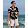 imageCOOFANDY Mens Hawaiian Shirts Short Sleeve Floral Button Down Shirt Tropical Casual Summer Beach ShirtsBlack White  Floral