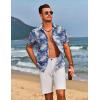 imageCOOFANDY Mens Hawaiian Shirts Short Sleeve Floral Button Down Shirt Tropical Casual Summer Beach ShirtsBlue  White  Leaf