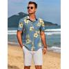 imageCOOFANDY Mens Hawaiian Shirts Short Sleeve Floral Button Down Shirt Tropical Casual Summer Beach ShirtsBlue White  Floral