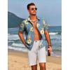 imageCOOFANDY Mens Hawaiian Shirts Short Sleeve Floral Button Down Shirt Tropical Casual Summer Beach ShirtsBlue White  Floral
