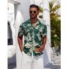 imageCOOFANDY Mens Hawaiian Shirts Short Sleeve Floral Button Down Shirt Tropical Casual Summer Beach ShirtsGreen  White  Palm Tree