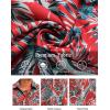imageCOOFANDY Mens Hawaiian Shirts Short Sleeve Floral Button Down Shirt Tropical Casual Summer Beach ShirtsRed  Greenleaf