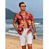 imageCOOFANDY Mens Hawaiian Shirts Short Sleeve Floral Button Down Shirt Tropical Casual Summer Beach ShirtsRed  Sunset