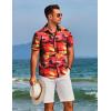 imageCOOFANDY Mens Hawaiian Shirts Short Sleeve Floral Button Down Shirt Tropical Casual Summer Beach ShirtsRed  Sunset