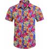 imageCOOFANDY Mens Hawaiian Shirts Short Sleeve Floral Button Down Shirt Tropical Casual Summer Beach ShirtsRed  Yellow  Floral