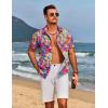 imageCOOFANDY Mens Hawaiian Shirts Short Sleeve Floral Button Down Shirt Tropical Casual Summer Beach ShirtsRed  Yellow  Floral