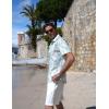 imageCOOFANDY Mens Hawaiian Shirts Short Sleeve Floral Button Down Shirt Tropical Casual Summer Beach ShirtsSage Green  Leaf