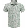 imageCOOFANDY Mens Hawaiian Shirts Short Sleeve Floral Button Down Shirt Tropical Casual Summer Beach ShirtsSage Green  Leaf