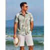 imageCOOFANDY Mens Hawaiian Shirts Short Sleeve Floral Button Down Shirt Tropical Casual Summer Beach ShirtsSage Green  Palm Leaf
