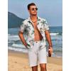 imageCOOFANDY Mens Hawaiian Shirts Short Sleeve Floral Button Down Shirt Tropical Casual Summer Beach ShirtsWhite  Coconut Tree