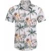 imageCOOFANDY Mens Hawaiian Shirts Short Sleeve Floral Button Down Shirt Tropical Casual Summer Beach ShirtsWhite  Coconut Tree