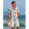 imageCOOFANDY Mens Hawaiian Shirts Short Sleeve Floral Button Down Shirt Tropical Casual Summer Beach ShirtsWhite  Coconut Tree