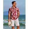 imageCOOFANDY Mens Hawaiian Shirts Short Sleeve Floral Button Down Shirt Tropical Casual Summer Beach ShirtsWhite  Red  Flower