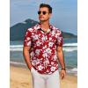 imageCOOFANDY Mens Hawaiian Shirts Short Sleeve Floral Button Down Shirt Tropical Casual Summer Beach ShirtsWhite  Red  Flower