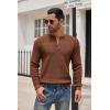 imageCOOFANDY Mens Henley Knit Sweater Long Sleeve Button Pullover Sweater Casual Waffle Texture Fashion Henley SweaterCaramel Beige