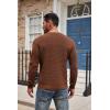 imageCOOFANDY Mens Henley Knit Sweater Long Sleeve Button Pullover Sweater Casual Waffle Texture Fashion Henley SweaterCaramel Beige