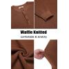 imageCOOFANDY Mens Henley Knit Sweater Long Sleeve Button Pullover Sweater Casual Waffle Texture Fashion Henley SweaterCaramel Beige