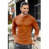 imageCOOFANDY Mens Henley Shirts Long Sleeve Basic Pullover Shirt Lightweight Button TShirtsCaramel