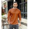 imageCOOFANDY Mens Henley Shirts Long Sleeve Basic Pullover Shirt Lightweight Button TShirtsCaramel