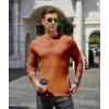imageCOOFANDY Mens Henley Shirts Long Sleeve Basic Pullover Shirt Lightweight Button TShirtsCaramel