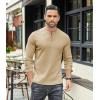 imageCOOFANDY Mens Henley Shirts Long Sleeve Basic Pullover Shirt Lightweight Button TShirtsDark Khaki