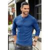 imageCOOFANDY Mens Henley Shirts Long Sleeve Basic Pullover Shirt Lightweight Button TShirtsRoyal Blue