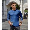 imageCOOFANDY Mens Henley Shirts Long Sleeve Basic Pullover Shirt Lightweight Button TShirtsRoyal Blue