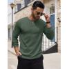 imageCOOFANDY Mens Henley Shirts Long Sleeve Button TShirt Lightweight Fashion Casual Pullover ShirtHeather Green