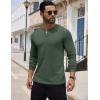 imageCOOFANDY Mens Henley Shirts Long Sleeve Button TShirt Lightweight Fashion Casual Pullover ShirtHeather Green