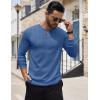 imageCOOFANDY Mens Henley Shirts Long Sleeve Button TShirt Lightweight Fashion Casual Pullover ShirtHeather Lake Blue