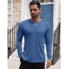 imageCOOFANDY Mens Henley Shirts Long Sleeve Button TShirt Lightweight Fashion Casual Pullover ShirtHeather Lake Blue