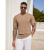 imageCOOFANDY Mens Henley Shirts Short Sleeve Tshirt Basic Button Tees Summer Ribbed Pocket T Shirt Casual Stretch TopsCamel