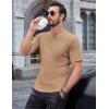 imageCOOFANDY Mens Henley Shirts Short Sleeve Tshirt Basic Button Tees Summer Ribbed Pocket T Shirt Casual Stretch TopsCamel
