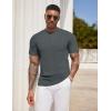 imageCOOFANDY Mens Henley Shirts Short Sleeve Tshirt Basic Button Tees Summer Ribbed Pocket T Shirt Casual Stretch TopsDark Grey