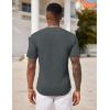 imageCOOFANDY Mens Henley Shirts Short Sleeve Tshirt Basic Button Tees Summer Ribbed Pocket T Shirt Casual Stretch TopsDark Grey