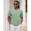 imageCOOFANDY Mens Henley Shirts Short Sleeve Tshirt Basic Button Tees Summer Ribbed Pocket T Shirt Casual Stretch TopsLight Green