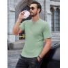 imageCOOFANDY Mens Henley Shirts Short Sleeve Tshirt Basic Button Tees Summer Ribbed Pocket T Shirt Casual Stretch TopsLight Green