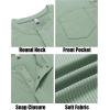 imageCOOFANDY Mens Henley Shirts Short Sleeve Tshirt Basic Button Tees Summer Ribbed Pocket T Shirt Casual Stretch TopsLight Green