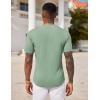 imageCOOFANDY Mens Henley Shirts Short Sleeve Tshirt Basic Button Tees Summer Ribbed Pocket T Shirt Casual Stretch TopsLight Green
