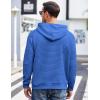 imageCOOFANDY Mens Hoodies Pullover Casaul Long Sleeve Drawstring Waffle Knit Hooded Sweatshirt with Kanga PocketBlue One