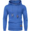 imageCOOFANDY Mens Hoodies Pullover Casaul Long Sleeve Drawstring Waffle Knit Hooded Sweatshirt with Kanga PocketBlue One
