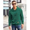 imageCOOFANDY Mens Hoodies Pullover Casaul Long Sleeve Drawstring Waffle Knit Hooded Sweatshirt with Kanga PocketGreen