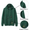 imageCOOFANDY Mens Hoodies Pullover Casaul Long Sleeve Drawstring Waffle Knit Hooded Sweatshirt with Kanga PocketGreen