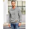 imageCOOFANDY Mens Hoodies Pullover Casaul Long Sleeve Drawstring Waffle Knit Hooded Sweatshirt with Kanga PocketGrey