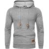 imageCOOFANDY Mens Hoodies Pullover Casaul Long Sleeve Drawstring Waffle Knit Hooded Sweatshirt with Kanga PocketGrey
