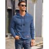 imageCOOFANDY Mens Hoodies Pullover Casaul Long Sleeve Drawstring Waffle Knit Hooded Sweatshirt with Kanga PocketGrey Blue