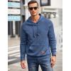 imageCOOFANDY Mens Hoodies Pullover Casaul Long Sleeve Drawstring Waffle Knit Hooded Sweatshirt with Kanga PocketGrey Blue