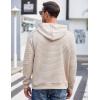 imageCOOFANDY Mens Hoodies Pullover Casaul Long Sleeve Drawstring Waffle Knit Hooded Sweatshirt with Kanga PocketLight Khaki
