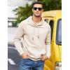 imageCOOFANDY Mens Hoodies Pullover Casaul Long Sleeve Drawstring Waffle Knit Hooded Sweatshirt with Kanga PocketLight Khaki
